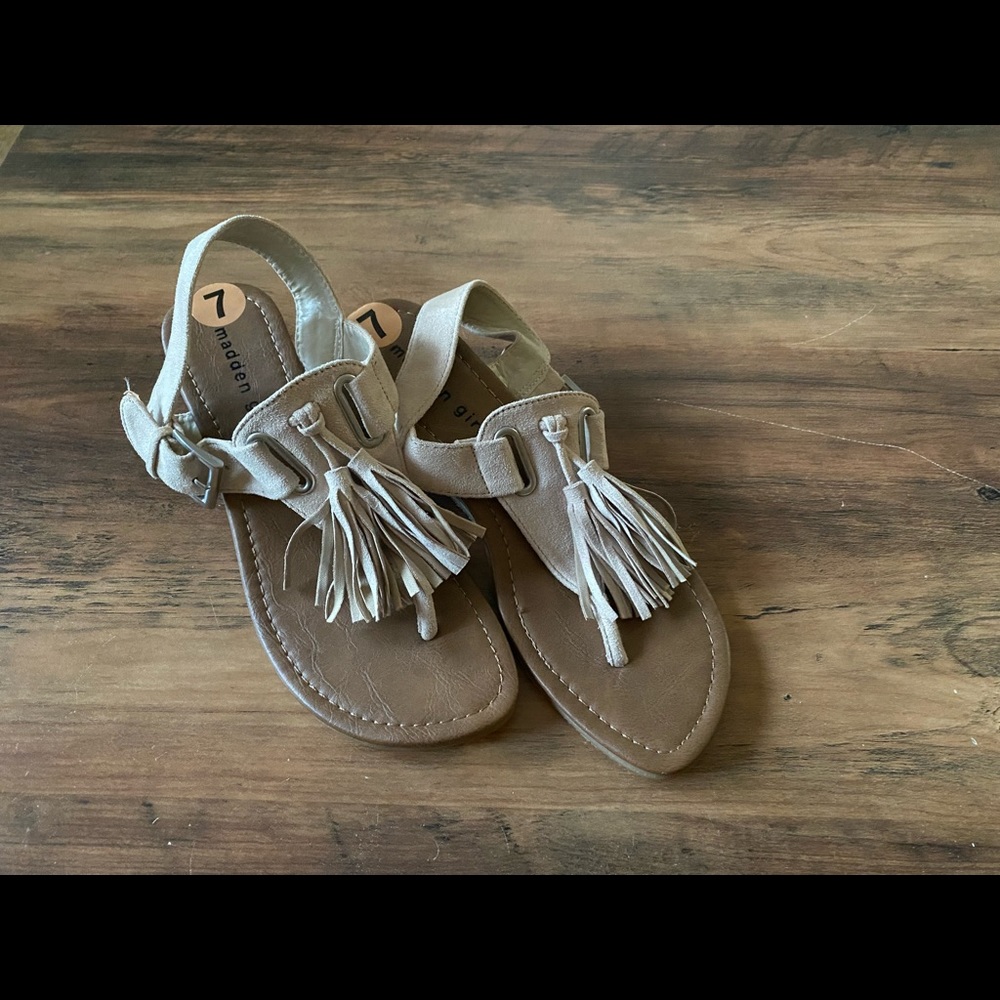 Madden Girl wedge fringe sandals